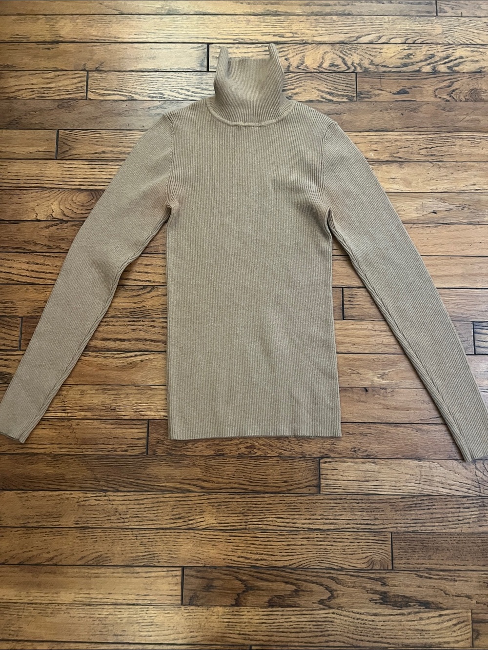 Boden Slim Ribbed Cowl Neck Sweater - Tan